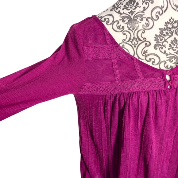 American Eagle Top Babydoll Y2K Womens S Bella Elena Layers Fairy Lace Magenta - Picture 6 of 10